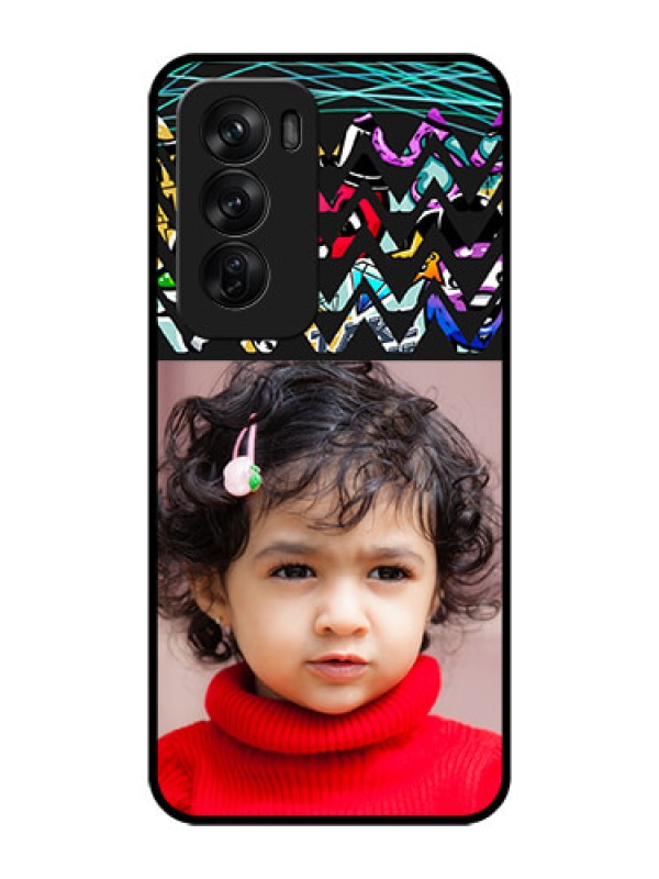 Custom Oppo Reno 12 Pro 5G Custom Glass Phone CaseNeon Abstract Design