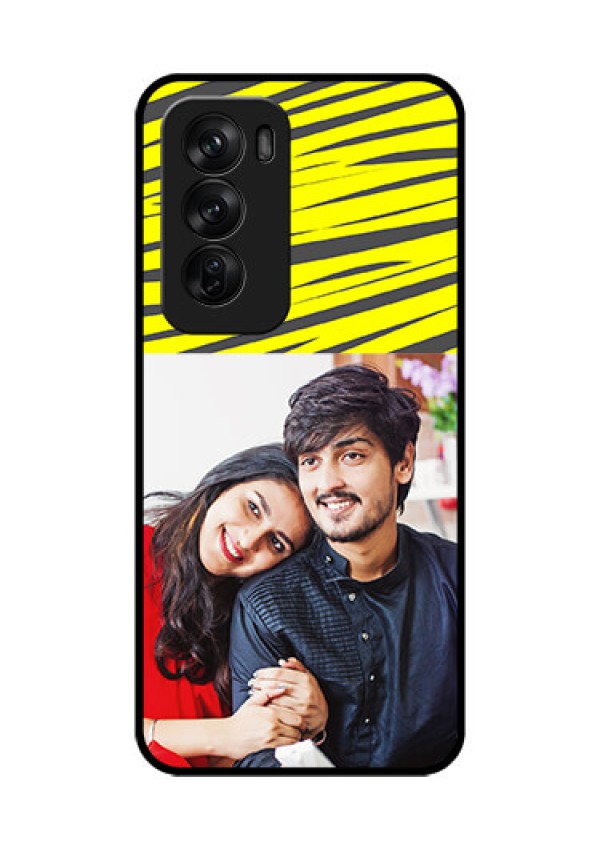Oppo Reno 12 Pro 5G Custom Glass Phone CaseYellow Abstract Design