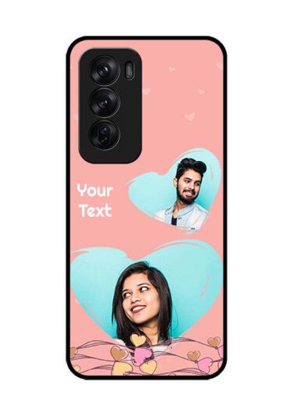 Oppo Reno 12 Pro 5G Custom Glass Phone CaseLove Doodle Design
