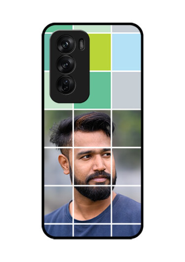 Oppo Reno 12 Pro 5G Custom Glass Phone CaseWith White Box Pattern