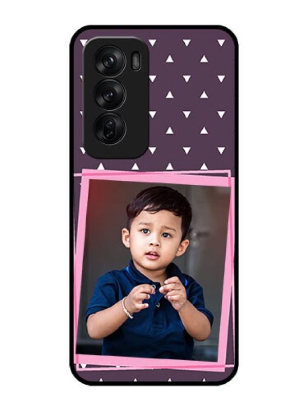 Custom Oppo Reno 12 Pro 5G Custom Glass Phone CaseTriangle Pattern Dotted Design