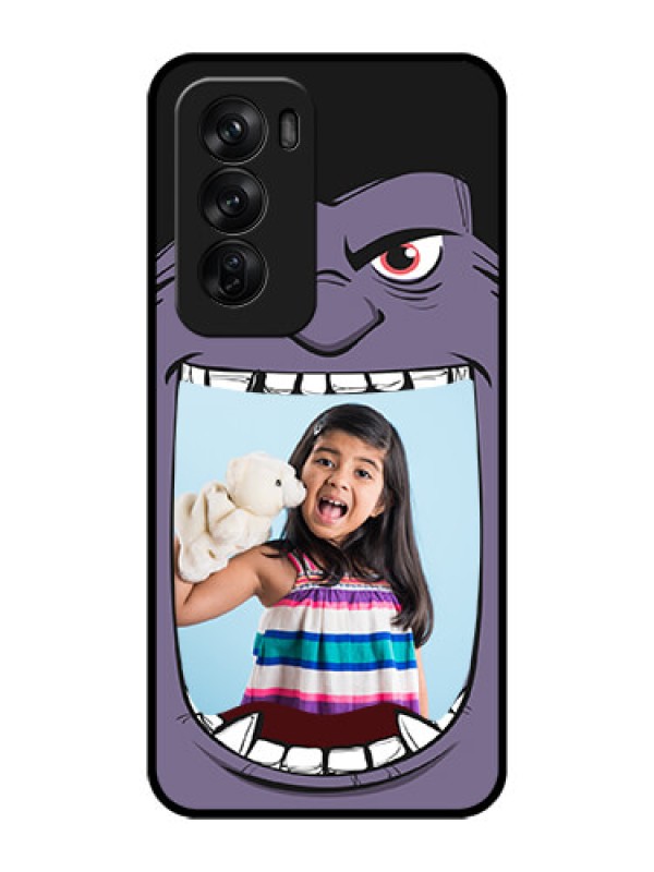 Custom Oppo Reno 12 Pro 5G Custom Glass Phone CaseAngry Monster Design