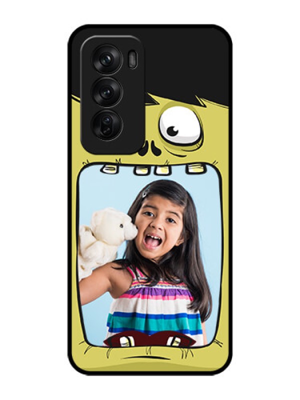 Custom Oppo Reno 12 Pro 5G Custom Glass Phone CaseCartoon Monster Back Case Design