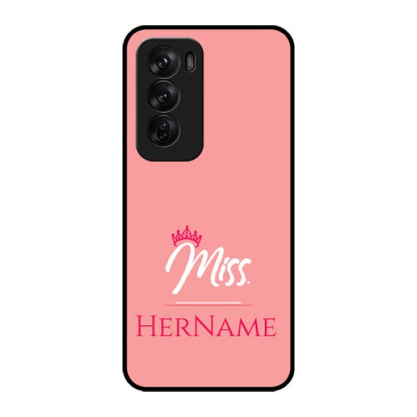Oppo Reno 12 Pro 5G Custom Glass Phone CaseMrs With Name Design