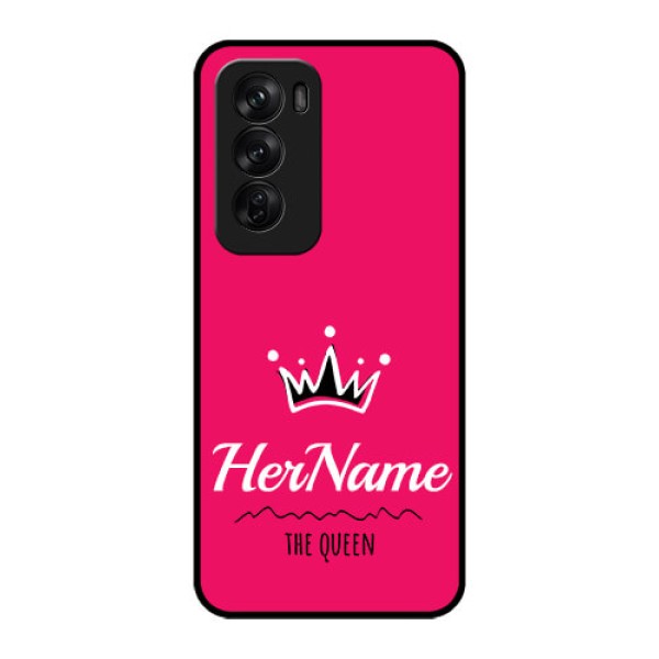 Oppo Reno 12 Pro 5G Custom Glass Phone CaseQueen With Name Design Oppo Reno 12 Pro 5G Custom Glass Phone CaseQueen With Name Design