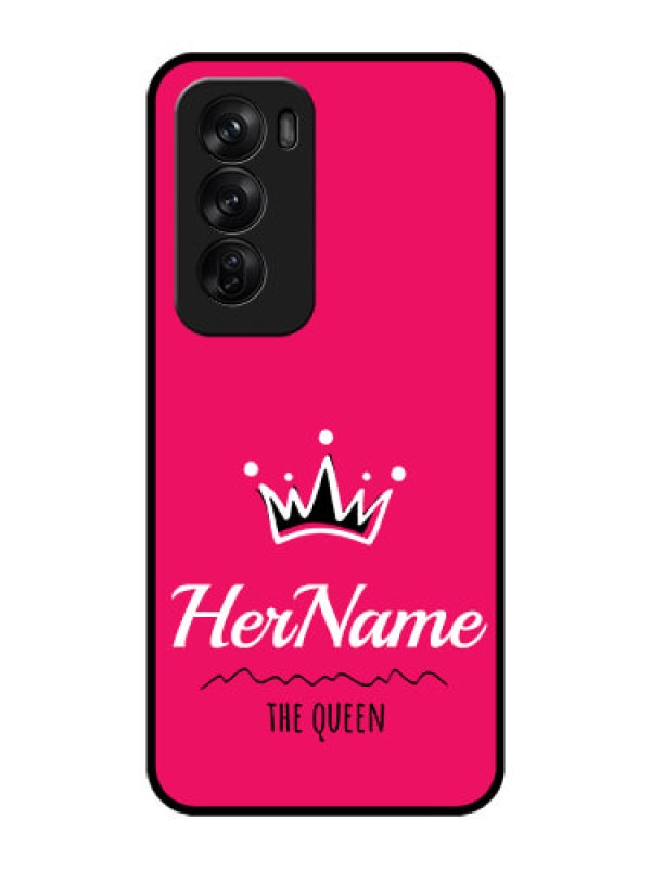 Custom Oppo Reno 12 Pro 5G Custom Glass Phone CaseQueen With Name Design