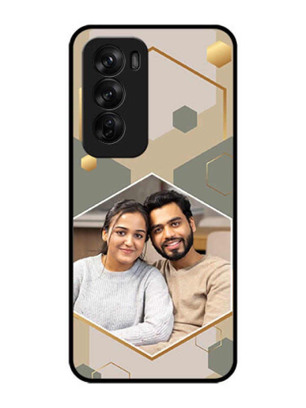 Custom Oppo Reno 12 Pro 5G Custom Glass Phone CaseStylish Hexagon Pattern Design