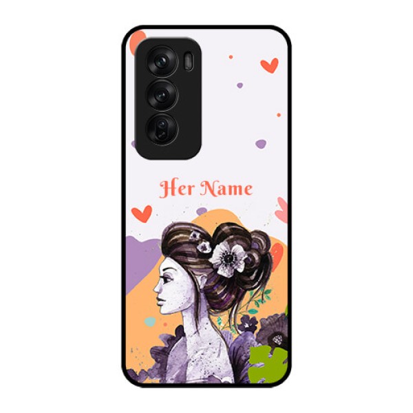 Oppo Reno 12 Pro 5G Custom Glass Phone CaseWoman And Nature Design