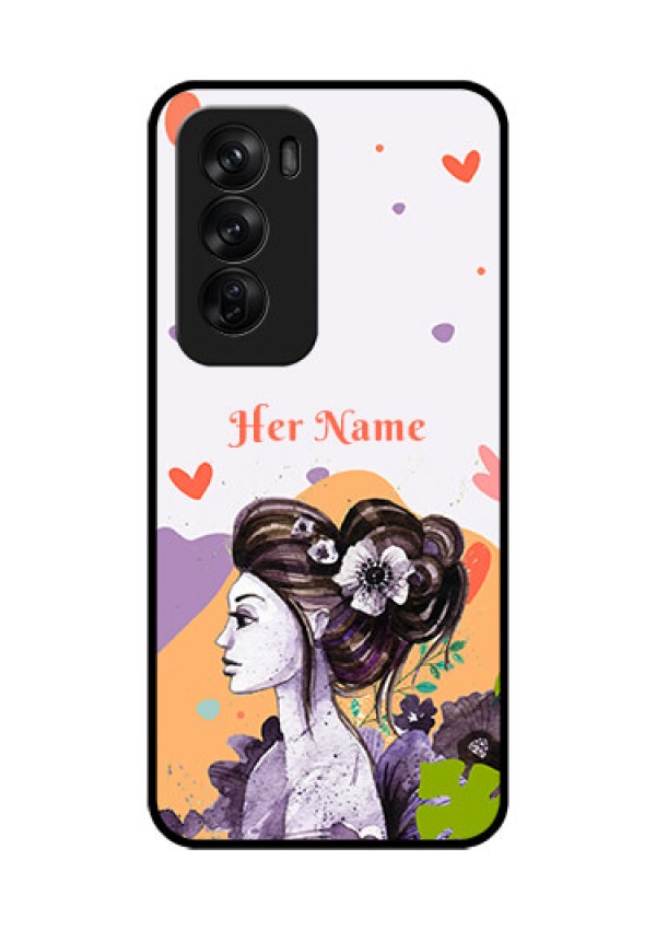 Oppo Reno 12 Pro 5G Custom Glass Phone CaseWoman And Nature Design