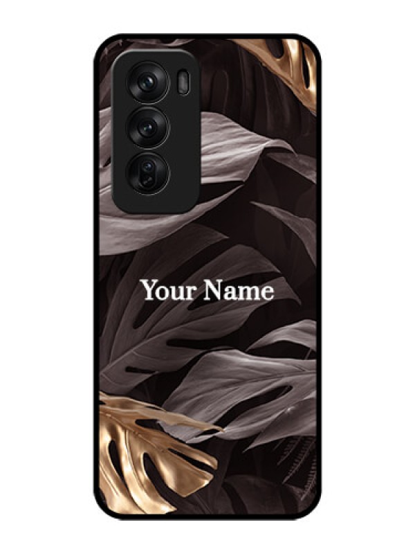 Custom Oppo Reno 12 Pro 5G Custom Glass Phone CaseWild Leaves Digital Paint Design