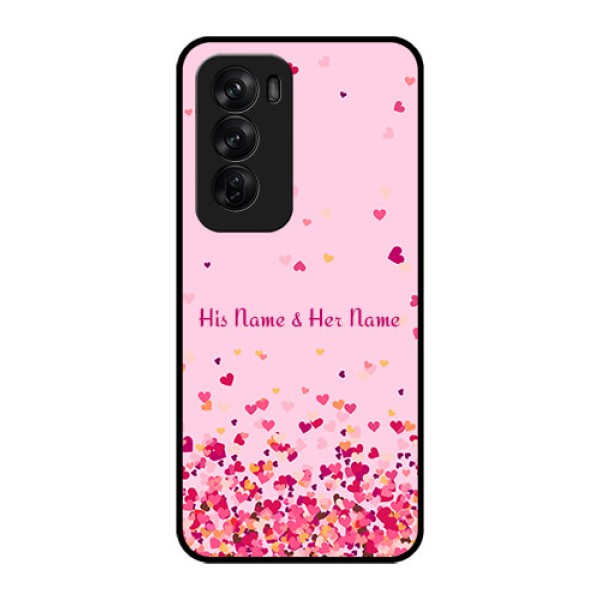 Oppo Reno 12 Pro 5G Custom Glass Phone CaseFloating Hearts Design