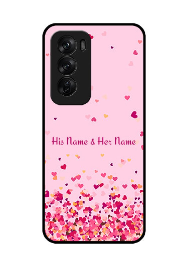 Oppo Reno 12 Pro 5G Custom Glass Phone CaseFloating Hearts Design