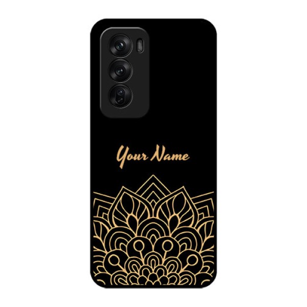 Oppo Reno 12 Pro 5G Custom Glass Phone CaseGolden Mandala Design
