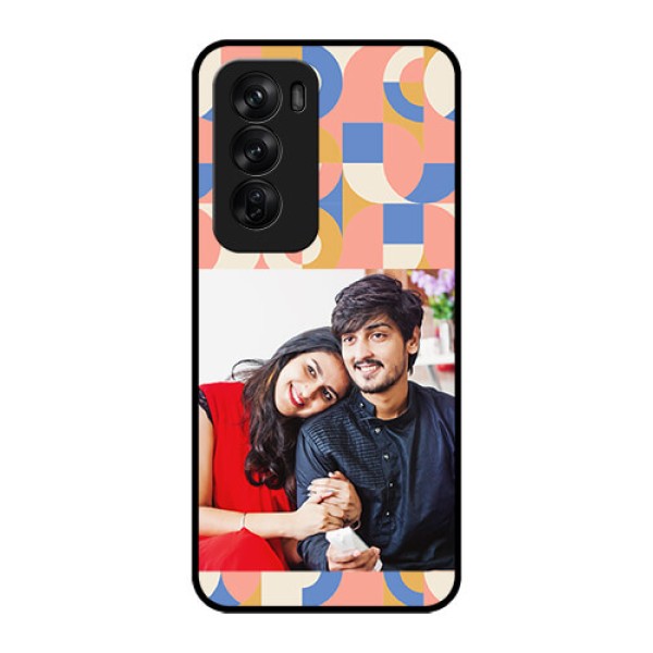 Oppo Reno 12 Pro 5G Custom Glass Phone CaseSemi - Circle Maze Pattern Design Oppo Reno 12 Pro 5G Custom Glass Phone CaseSemi - Circle Maze Pattern Design