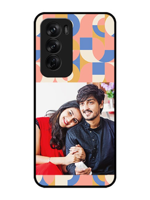 Custom Oppo Reno 12 Pro 5G Custom Glass Phone CaseSemi - Circle Maze Pattern Design