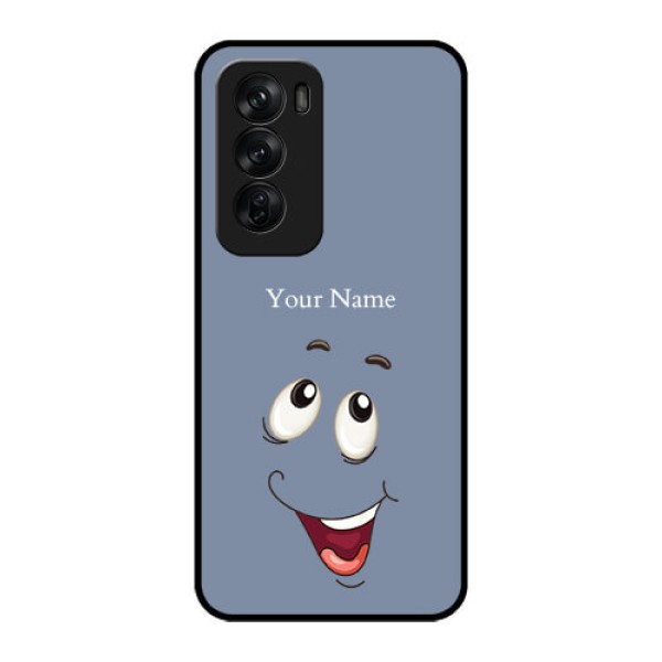Oppo Reno 12 Pro 5G Custom Glass Phone CaseLaughing Cartoon Face Design
