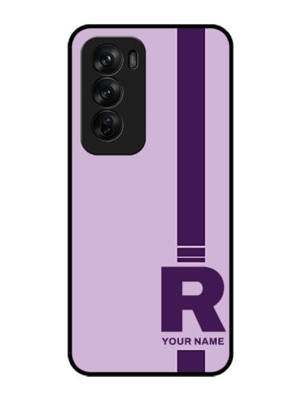 Custom Oppo Reno 12 Pro 5G Custom Glass Phone CaseSimple Dual Tone Stripe With Name Design