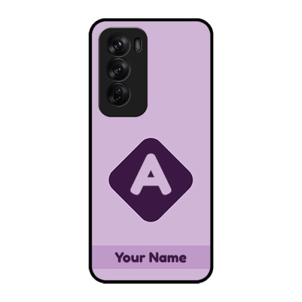 Oppo Reno 12 Pro 5G Custom Glass Phone CaseCustom Letter In Curved Badge Design