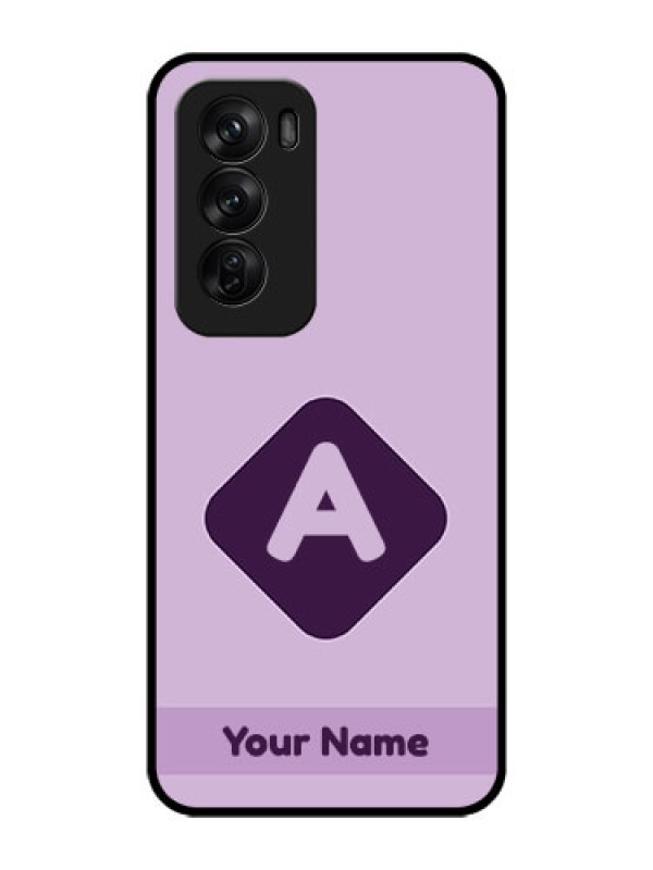 Custom Oppo Reno 12 Pro 5G Custom Glass Phone CaseCustom Letter In Curved Badge Design