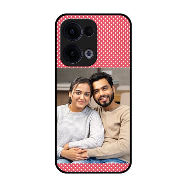 Reno 13 5G Custom Glass Phone Case - White Dotted Design