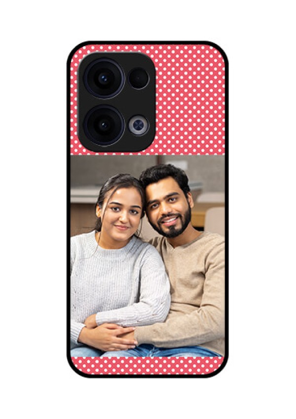 Reno 13 5G Custom Glass Phone Case - White Dotted Design