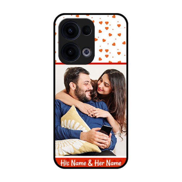 Reno 13 5G Custom Glass Phone Case - Orange Love Symbol Design Reno 13 5G Custom Glass Phone Case - Orange Love Symbol Design