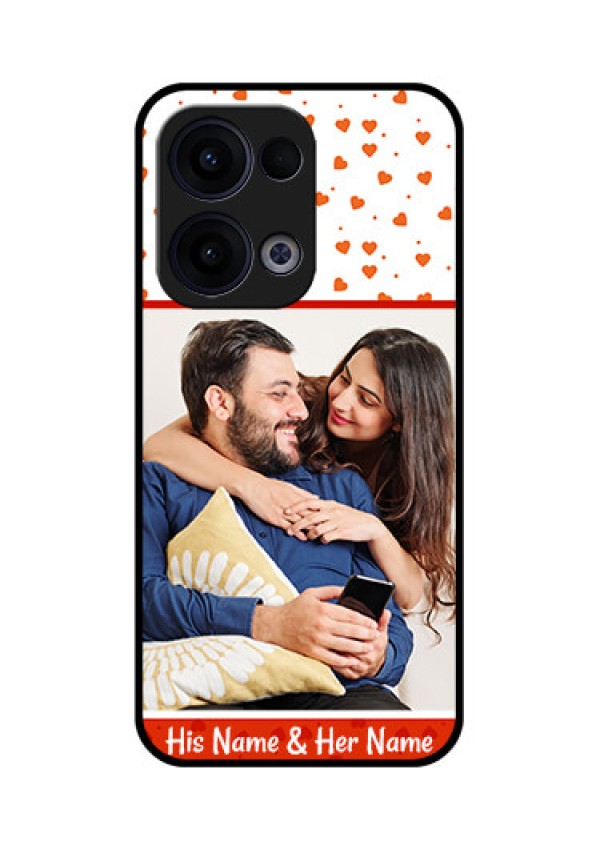 Reno 13 5G Custom Glass Phone Case - Orange Love Symbol Design