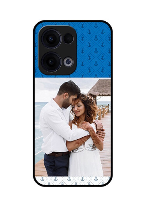 Reno 13 5G Custom Glass Phone Case - Blue Anchors Design