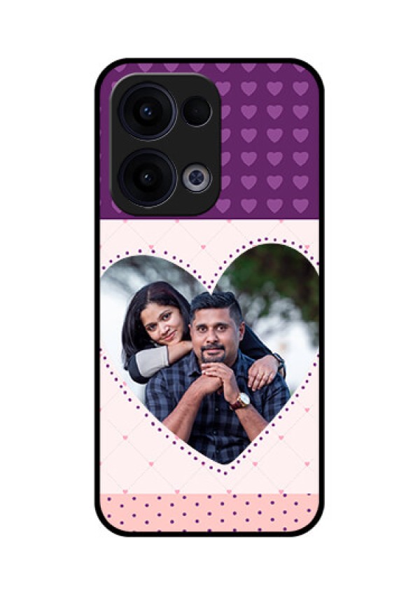 Reno 13 5G Custom Glass Phone Case - Violet Love Dots Design