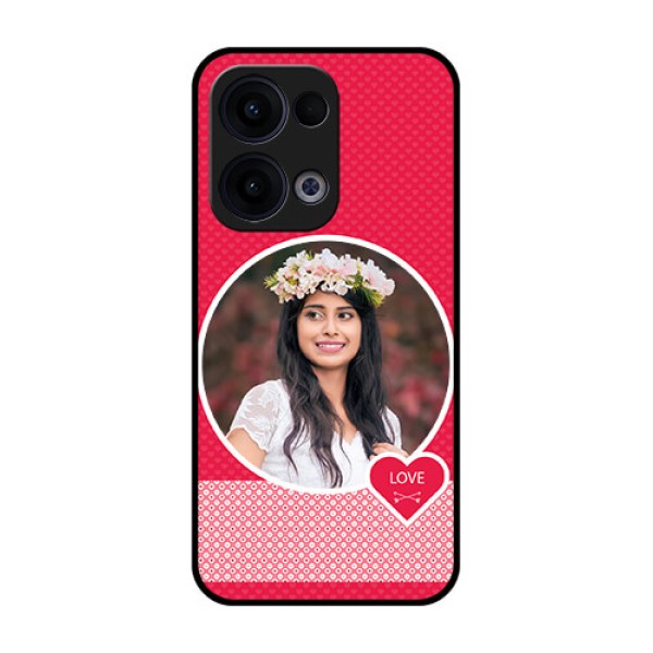 Reno 13 5G Custom Glass Phone Case - Pink Color Pattern Design