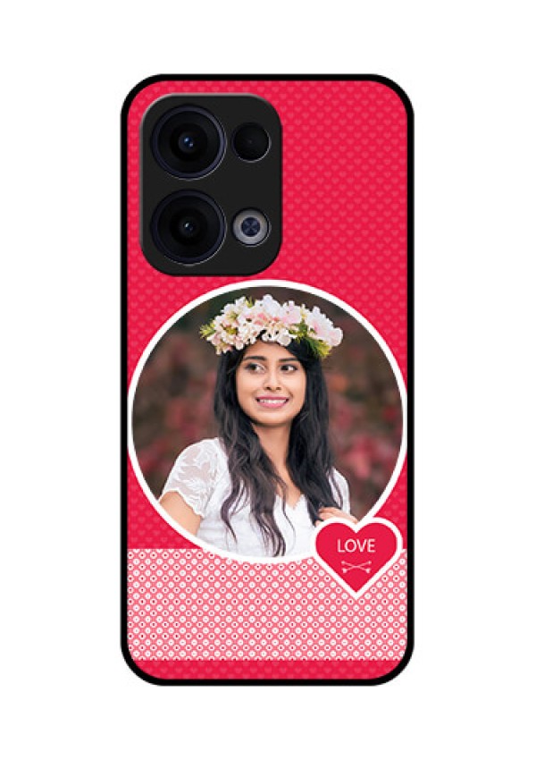 Reno 13 5G Custom Glass Phone Case - Pink Color Pattern Design