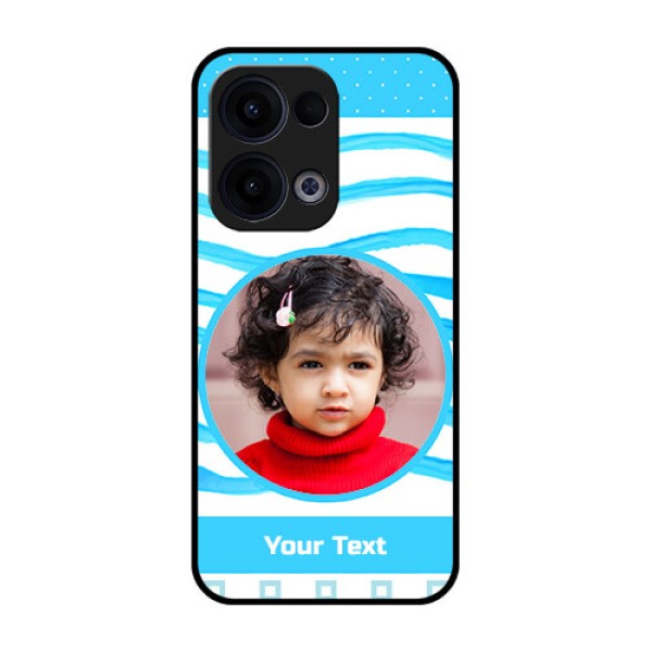 Reno 13 5G Custom Glass Phone Case - Simple Blue Case Design Reno 13 5G Custom Glass Phone Case - Simple Blue Case Design