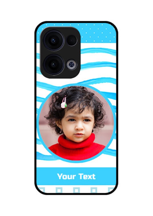 Reno 13 5G Custom Glass Phone Case - Simple Blue Case Design