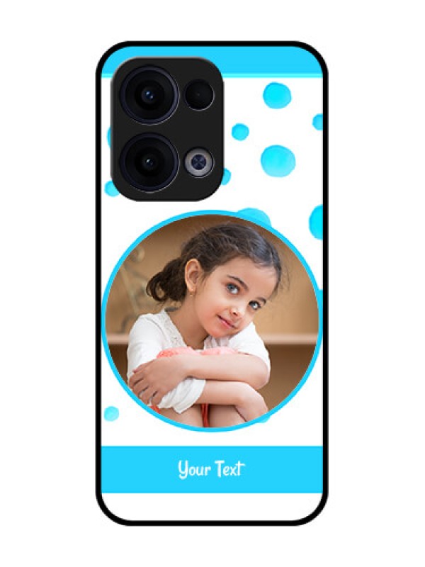 Custom Reno 13 5G Custom Glass Phone Case - Blue Bubbles Pattern Design