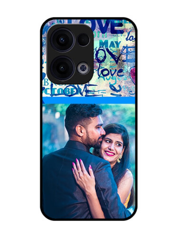 Custom Reno 13 5G Custom Glass Phone Case - Colorful Love Design