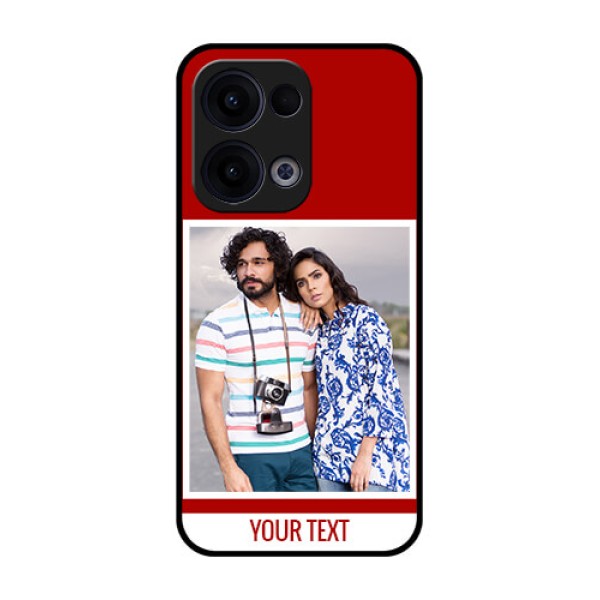 Reno 13 5G Custom Glass Phone Case - Red Color Design Reno 13 5G Custom Glass Phone Case - Red Color Design