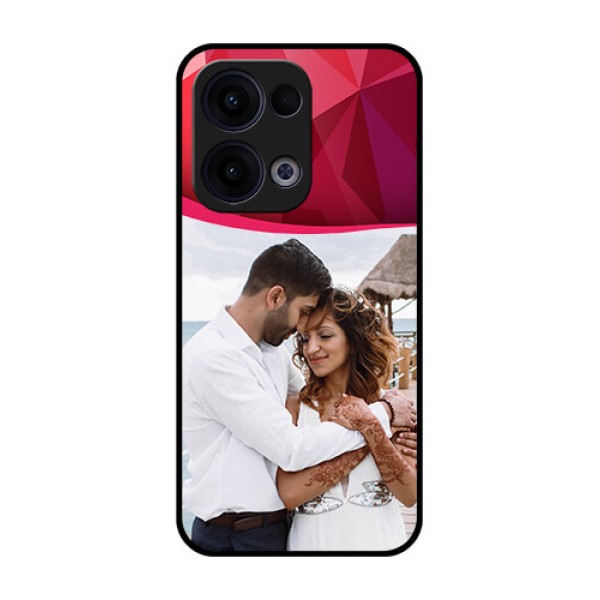 Reno 13 5G Custom Glass Phone Case - Red Abstract Design