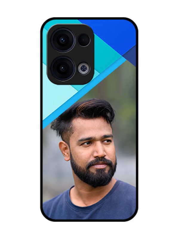 Custom Reno 13 5G Custom Glass Phone Case - Blue Pattern Design