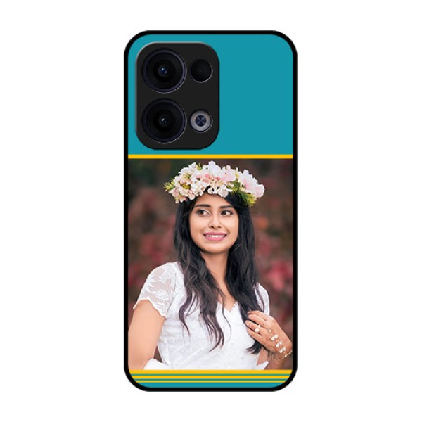 Reno 13 5G Custom Glass Phone Case - Yellow and Blue Design