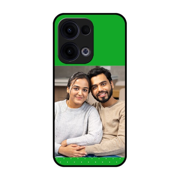 Reno 13 5G Custom Glass Phone Case - Green Pattern Design