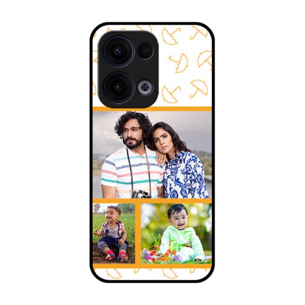 Reno 13 5G Custom Glass Phone Case - Yellow Pattern Design
