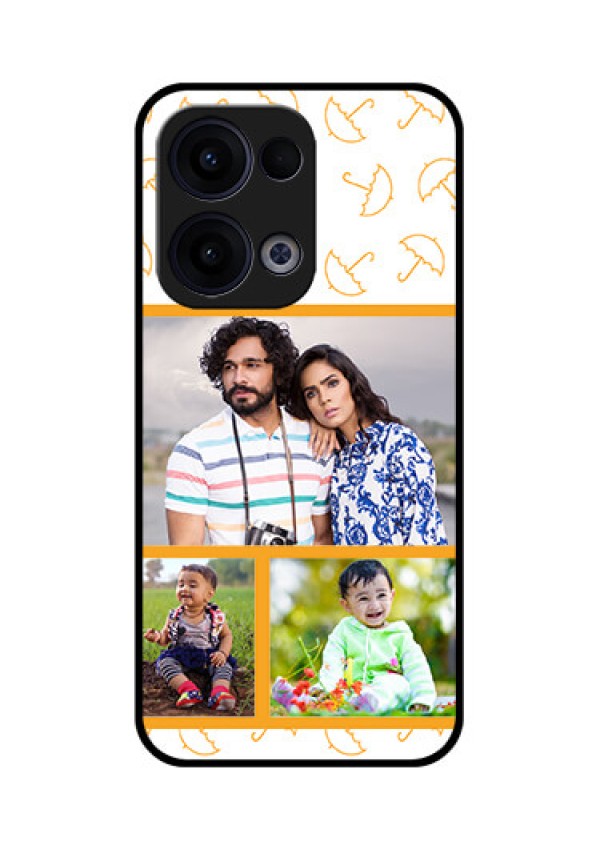 Reno 13 5G Custom Glass Phone Case - Yellow Pattern Design