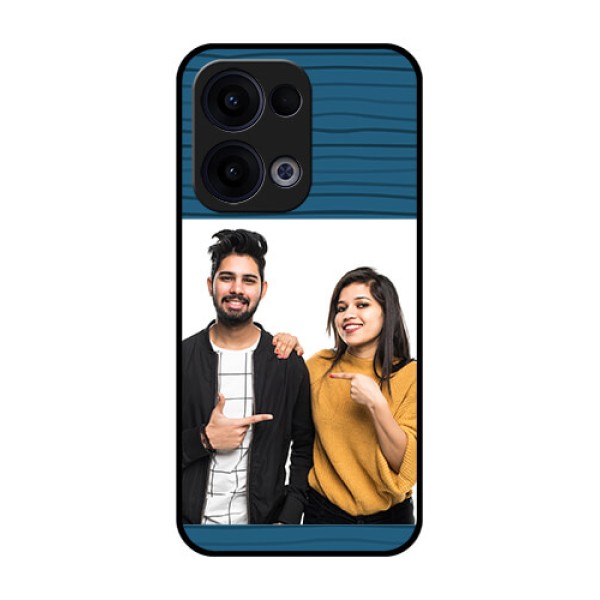 Reno 13 5G Custom Glass Phone Case - Blue Pattern Cover Design Reno 13 5G Custom Glass Phone Case - Blue Pattern Cover Design