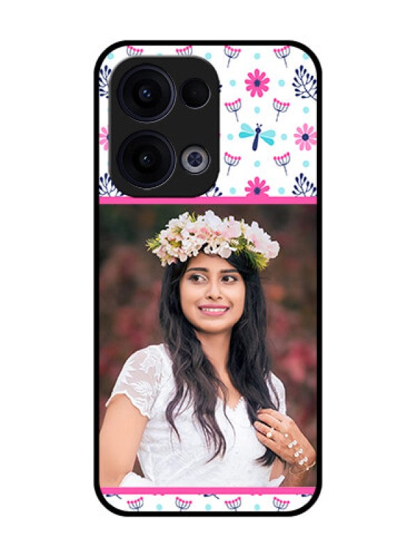 Custom Reno 13 5G Custom Glass Phone Case - Colorful Flower Design