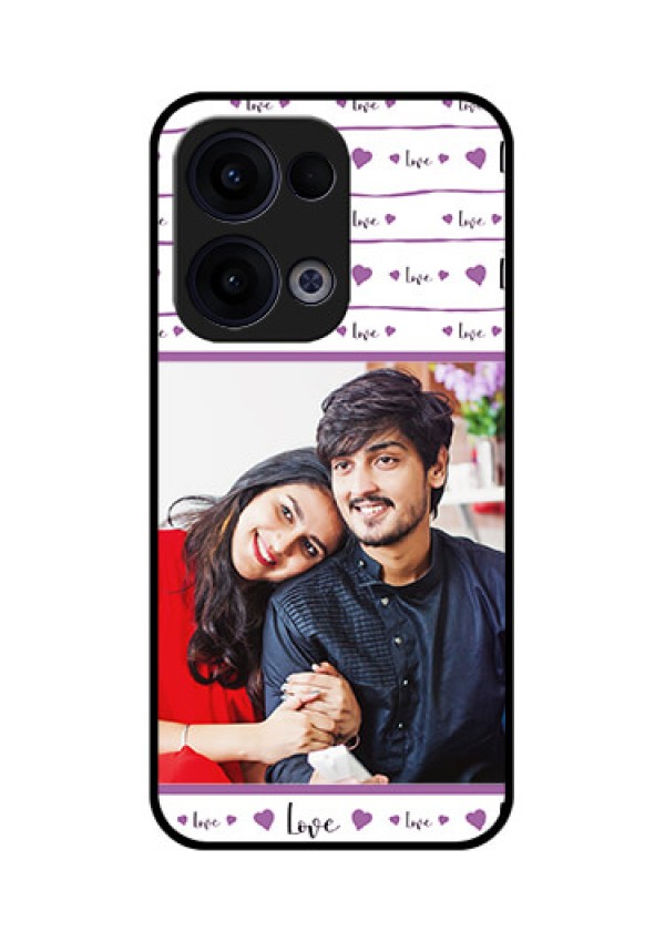 Reno 13 5G Custom Glass Phone Case - Couples Heart Design
