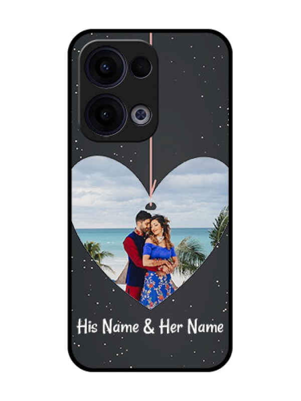 Custom Reno 13 5G Custom Glass Phone Case - Hanging Heart Design