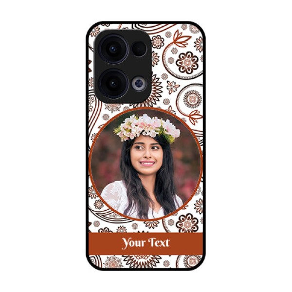 Reno 13 5G Custom Glass Phone Case - Abstract Flower Design