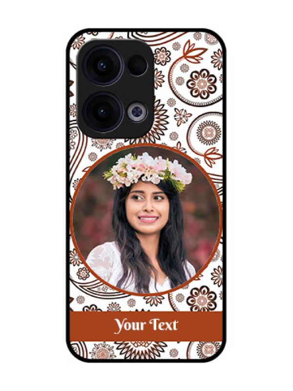 Custom Reno 13 5G Custom Glass Phone Case - Abstract Flower Design