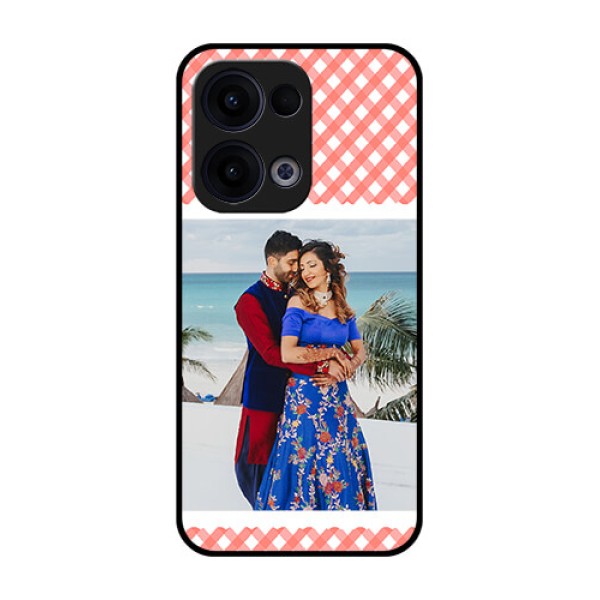 Reno 13 5G Custom Glass Phone Case - Pink Pattern Design