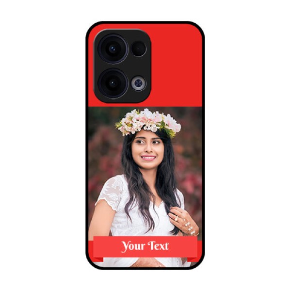 Reno 13 5G Custom Glass Phone Case - Simple Red Color Design Reno 13 5G Custom Glass Phone Case - Simple Red Color Design